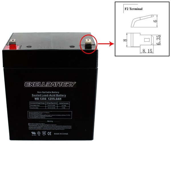 Exell Battery 12, 5, AGM Chemistry EB1250F2